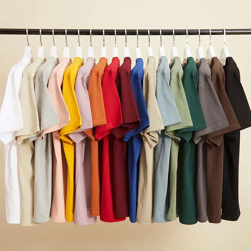 Sypcman Men's Oversized T-Shirt 9.9oz 280 Grams Heavy High Quality Short Sleeve Cotton Tee Solid Color Unisex Streetwear
