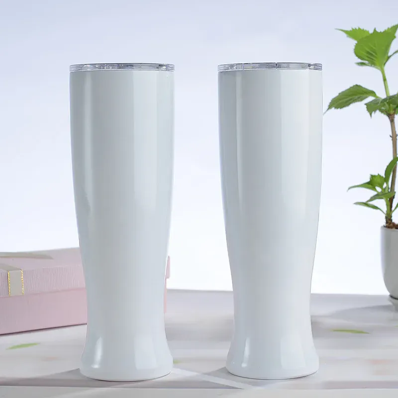 30oz White Sublimation Blank Draft Beer Cup Stainless Steel Insulated Tumbler Coffee Juice Creative Water Bottle Vacuum Vase Mug